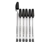 Pelikan 24004909 - Stick Super Soft Bolígrafo, paquete de ahorro de 6 piezas, tinta súper suave, negro, lista de escuelas, mango ergonómico suave