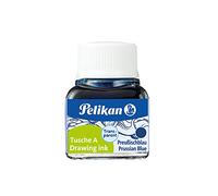 Pelikan 248500 - Tinta China 523-10, 10 ml en vidrio, se puede usar en papel, tarjetas de dibujo y películas opacas, azul de Prusia