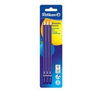 Pelikan - 3 Lápices Grafito B, Madera, Forma Hexagonal Ergonómica, Material Escolar, Oficina, Papelería