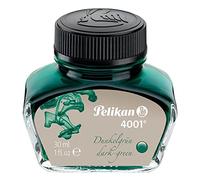 Pelikan 300056 - Tinta para pluma estilográfica 4001, frasco de vidrio de 30 ml, color verde oscuro, en caja de regalo