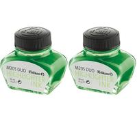 Pelikan 339580 - Tinta para pluma estilográfica 4001, frasco de vidrio de 30 ml, color verde fluorescente, en caja de regalo (Paquete de 2)