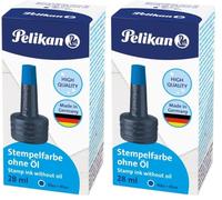 Pelikan 351197 - Tinta de sellar con aplicador, 28 ml, color negro (Paquete de 2)