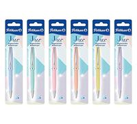 Pelikan® 6 unidades Jazz Pastell Bolígrafo de caligrafía | Cuerpo de metal sólido duradero de secado rápido | para la escuela de trabajo y oficina universitaria | escritura cómoda y suave | Mix