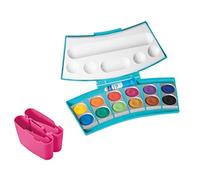 Pelikan 701198 ProColor - Caja de pintura (12 colores, 1 unidad), color turquesa y rosa