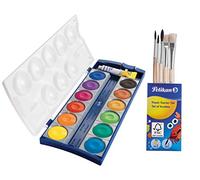 Pelikan 720250 K12 - Caja de pinturas (12 colores, incluye 1 tubo de luz blanca, estándar escolar y pincel), 1