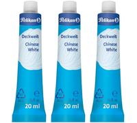 Pelikan 732/7/1/B - Tubo de tinta blanca (1 unidad, 20 ml), color 3 tubos/blanco opaco