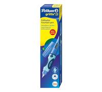 Pelikan 805612 Griffix - Pluma estilográfica con capuchón giratorio, tinta Azul, para zurdos, Azul