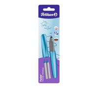 Pelikan 811286 Twist - Bolígrafo roller R457, Frosted Blue, 1 bolígrafo roller de tinta 2 rol lerminen