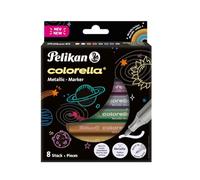 Pelikan 818070 Colorella Metallic 411 - Rotuladores (8 colores, en caja plegable)