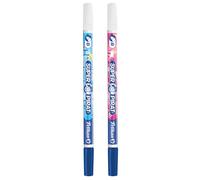 Pelikan 921734 - Corrector bolígrafo Super Pirat 850B de tinta de doble punta, punta de pluma correctora B, 2 piezas, kit escolar, Azul real