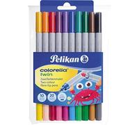 Estuche Pelikan c/ 10 Marcadores Twin Colorella 20 Colores Punta Doble