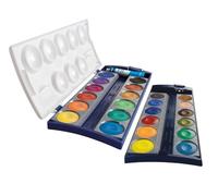 Pelikan Acuarelas Premium K24, caja 24 colores y 1 tubo de blanco opaco (7,5 ml), calidad Made in Germany, estuche escolar, material de enseñanza 720631