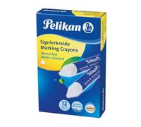 Pelikan, Barra de Cera Resistente al Agua, 120 mm, Ideal para Uso en Superficies Rugosas, Caja de 12 Unidades, Color Blanco