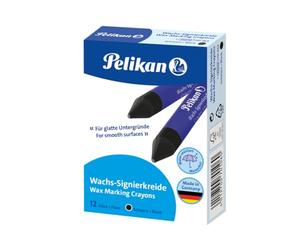Pelikan, Barra de Cera Resistente al Agua, 95 mm, Ideal para Uso Exterior, Caja de 12 Unidades, Color Negro