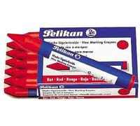 Pelikan, Barra de Cera Resistente al Agua, 95 mm, Ideal para Uso Exterior, Caja de 12 Unidades, Color Rojo