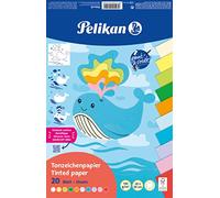 Pelikan Bloc de papel de arcilla, 23 x 33 cm, 20 hojas en 10 colores, Summer, 5 blocs