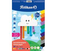 Pelikan Bloc de papel de arcilla, 23 x 33 cm, 20 hojas en 11 colores, arco iris, 5 bloques
