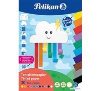 Pelikan Bloc de papel de arcilla, 23 x 33 cm, 20 hojas en 11 colores, arcoíris