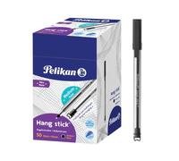 Pelikan, Bolígrafos Hang Stick, Color Negro, Punta Media (1mm), Caja de 50 bolis