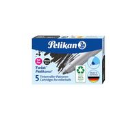Pelikan Cartuchos de tinta para bolígrafo Twist Pelikano, juego de 5, repuesto de cartucho de tinta, color claro intenso, escritura a mano para la escuela, el trabajo, la oficina, color negro