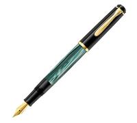 Pelikan Elegance Souverain M200 - Pluma estilográfica de punta fina, color negro/verde