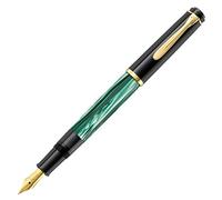 Pelikan Elegance Souverain M200 - Pluma estilográfica de punta media, color negro/verde