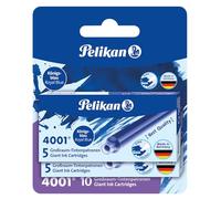 Pelikan Giant Ink Cartridges - Paquete de 10 recambios de tinta para bolígrafos y plumas, azul