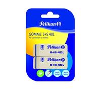 Pelikan Goma de Borrar S+S40, Goma Moldeable Blanca para Lápiz de Grafito, Apta para Dibujo Técnico, Artístico y Uso Escolar, Paquete de 2 Piezas