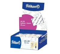 Pelikan Goma de Borrar UG 20, Color Blanco, Adecuada para Dibujo Técnico, Artístico y Escolar, Goma Moldeable para Carboncillo, Lápiz y Grafito, Escuela y Oficina, Blíster de 20 Piezas