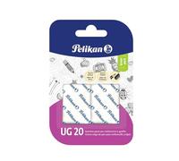Pelikan Goma de Borrar UG 20, Color Blanco, Adecuada para Dibujo Técnico, Artístico y Escolar, Goma Moldeable para Carboncillo, Lápiz y Grafito, Escuela y Oficina, Blíster de 2 Piezas (Paquete de 6)