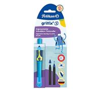 Pelikan Bolígrafo roller Griffix para zurdos – Neon Fresh Blue, tinta azul borrable, 1 unidad