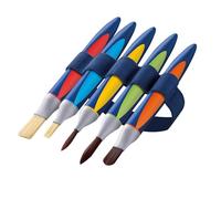 Pelikan Pinceles Griffix, Set de Pintura para Niños con 5 Pinceles Ergonómicos y Lavables, Ideales para Dibujar y Pintar, Pinceles Adecuados para Niños a Partir de 3 Años