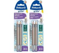 Pelikan Griffix Lápiz De Grafito Jumbo Ergonómico, Educativo, Certificado FSC, Embalaje Reciclable, Para Niños A Partir De 3 Años, para Diestros Y Zurdos, 2 Piezas (Paquete de 2)