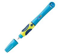 Pelikan, Griffix Pluma Estilográfica, Empuñadura Ergonómica para Diestros, Azul Neón Fresco, Tinta Azul Borrable con Borrador Superpirat, Made in Germany