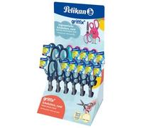 PELIKAN griffix Schulschere, rund, Thekendisplay mit Softgriff für komfortables Schneiden, mit Namensschild - 1 Stück (605397) Marca