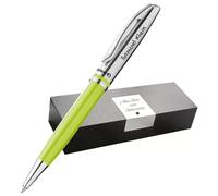 Pelikan Jazz Bolígrafo personalizado - Bolígrafo de alta calidad con grabado | Idea de regalo con nombre para cumpleaños, oficina y aniversario (verde)