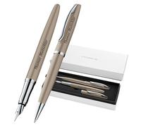 Pelikan Jazz Noble Elegance K/P36 - Juego de bolígrafo y pluma estilográfica con grabado de regalo, bolígrafos únicos con nombre, regalos personalizados (taupe)