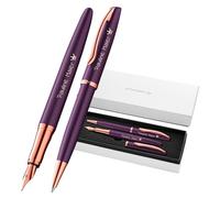 Pelikan Jazz Noble Elegance K/P36 - Juego de bolígrafo y pluma estilográfica con grabado de regalo (Viola)