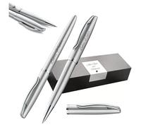 Pelikan Jazz Noble Elegance K/R36 - Juego de bolígrafo y bolígrafo de punta redonda con grabado de regalo (plateado)