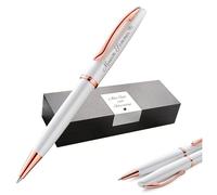 Pelikan Jazz® Noble Elegance K36 - Bolígrafo con grabado de regalo, bolígrafos únicos con nombre, regalo personalizado, color blanco perla