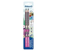 Pelikan Lápices Grafito triangulares Combino - Madera FSC Grafito B Jumbo Rosa 2 pcs. para aprender con mango ergonómico correcto niños de primaria 811170