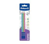 Pelikan: Lápices de grafito Trio Silverino HB, paquete de 3