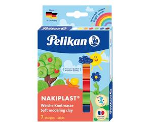 Pelikan Nakiplast - Masa Moldeable, Barras de 125gr, 7 Colores, Cera de Abeja Natural, Sin Disolventes