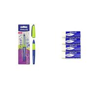 Pelikan, Pack con 4 Gomas de Borrar AL 20, y 1 Bolígrafo Borrador Roller Erase 2.0, con Recambio Azul Incluido, Recargable, para Diestros y Zurdos