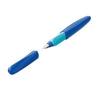 Pelikan Pluma estilográfica Twist, diseño ergonómico, plumilla acero inoxidable, azul