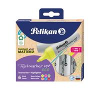 Pelikan Rotuladores fluorescentes 490® eco, juego de 6 colores neón en estuche