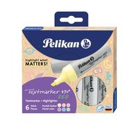 Pelikan Rotuladores fluorescentes 490® eco, juego de 6 colores pastel en estuche