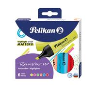 Pelikan, Set de 6 Subrayadores Fluorescentes, Marcadores en Colores Variados (Paquete de 6)