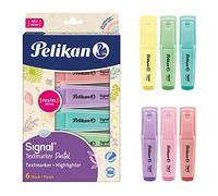 Pelikan Signal Pastel, Subrayadores de Colores Surtidos, a Base de Agua, Lavables, Aptos Para el Contacto con la Piel, Paquete de 6