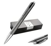 Pelikan Snap Bolígrafo con grabado - Bolígrafo retráctil personalizado + estuche - Regalo para escuela, oficina y estudio (platino)